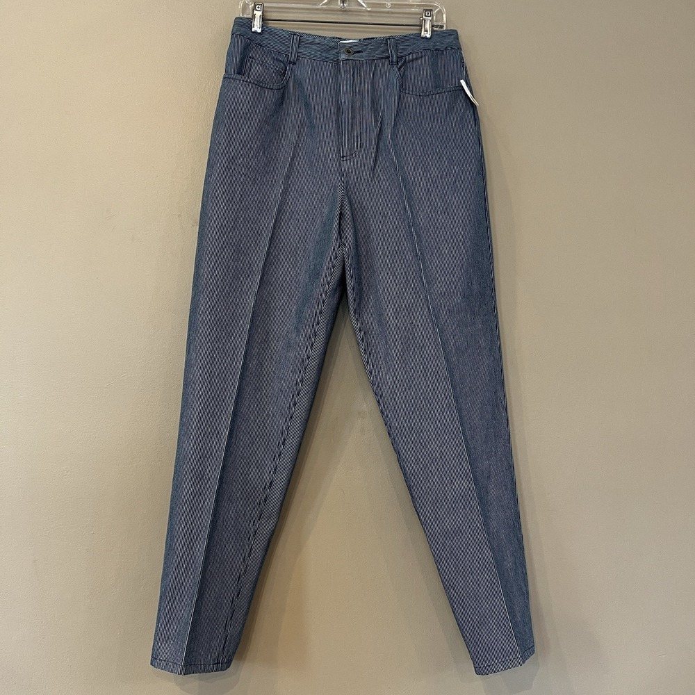 VTG Talbots Jeans  10/31x30 Trousers Railroad Stripe High Waisted 90s Nautical
